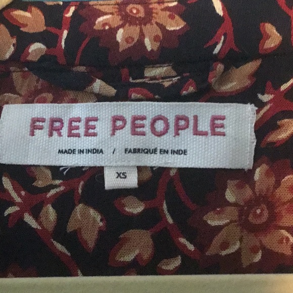 Free People embellished tie front top I’m multi-color - Picture 4 of 7